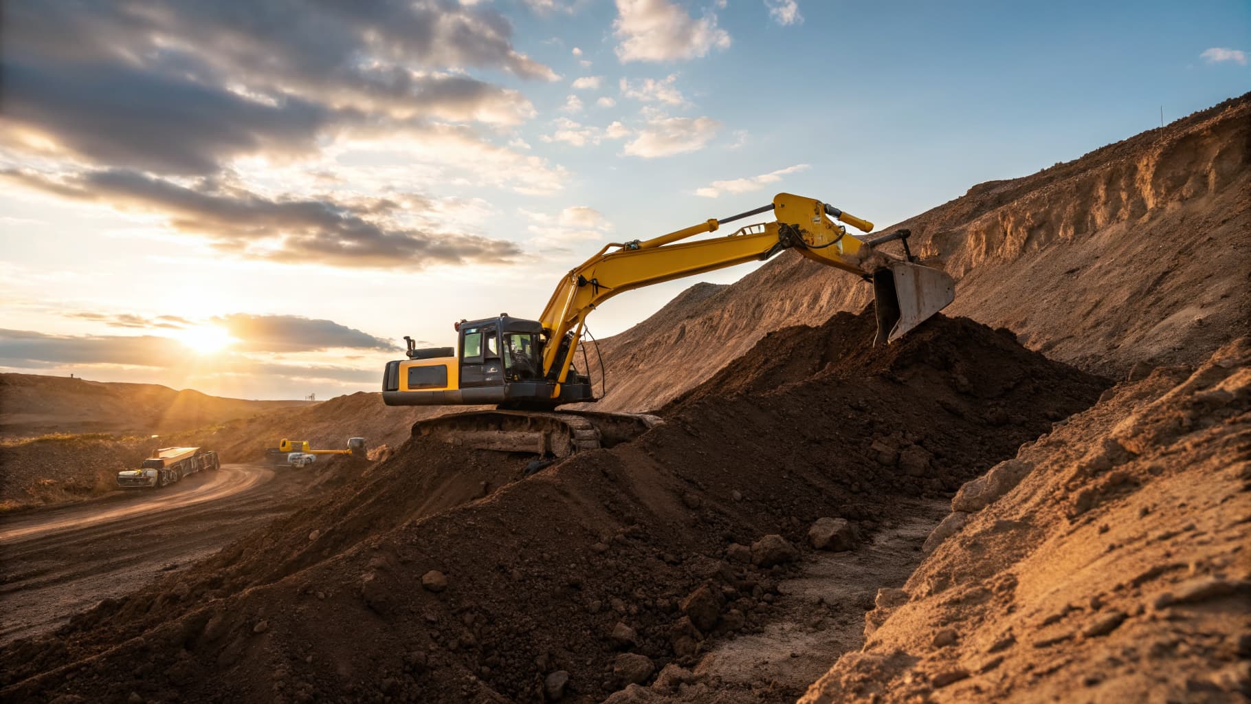 Holmes Outdoor excavating services - powerful machinery at work