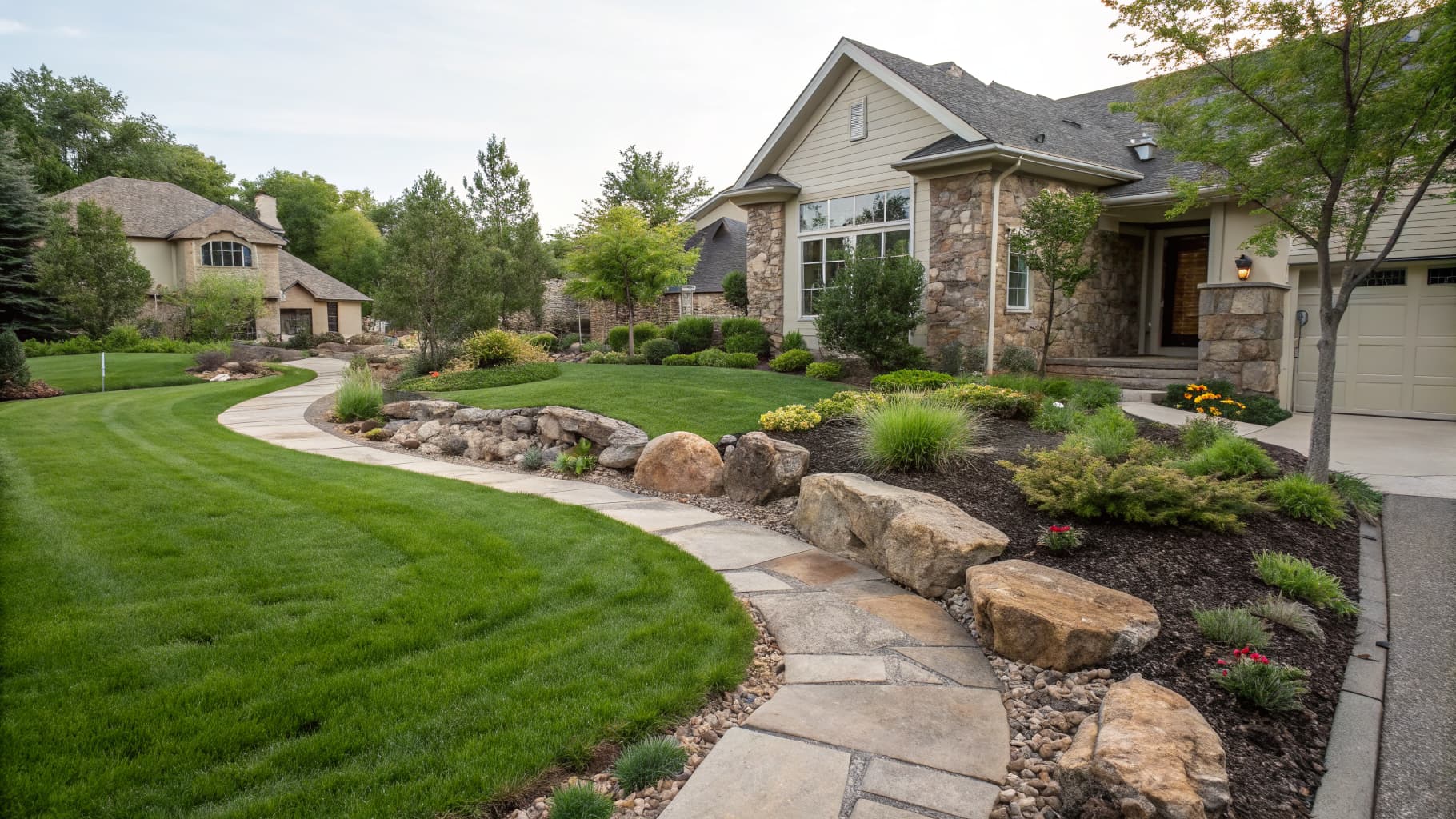 Beautiful outdoor landscape transformation by Holmes Outdoor